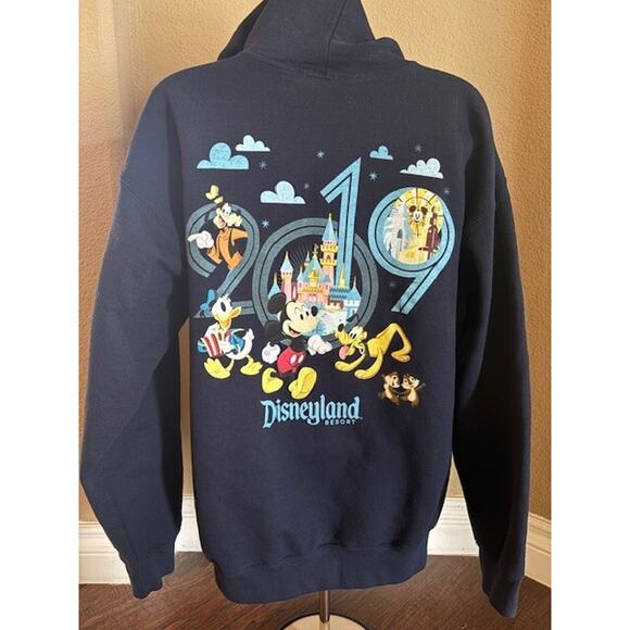 Disney Other - Men's Disneyland Resort 2019 Navy Blue Full Zip Hoodie Sweatshirt Medium